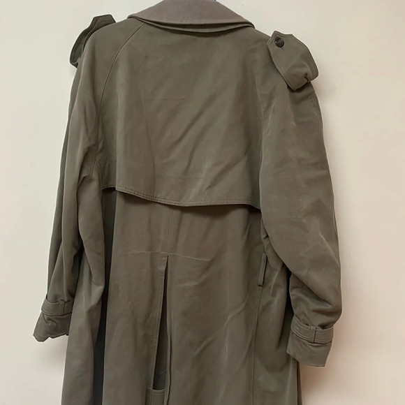 Joseph Abboud Vintage style checkered  Lined Mens Khaki Trench Coat Size XL - Picture 3 of 16